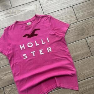 Y2K Hollister Pink 00s Embroidered T shirt